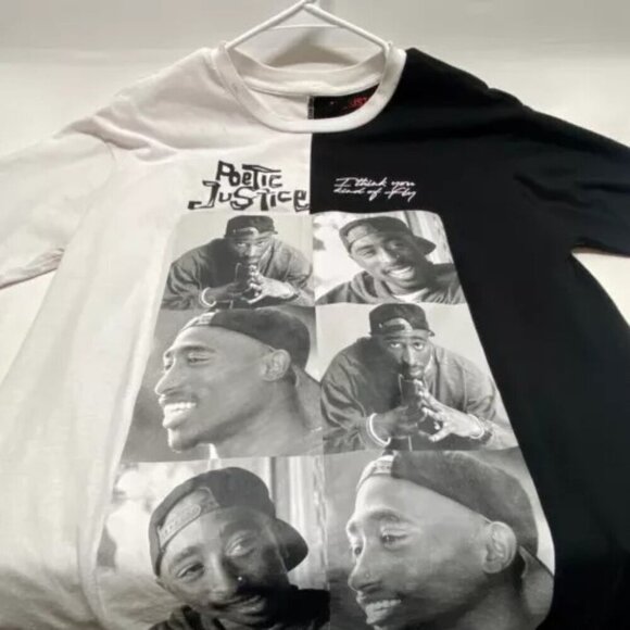 Tupac Shakur Poetic Justice Tee Chemistry Large Blk White Shirt Rap Artist 2 Pac - Picture 6 of 6